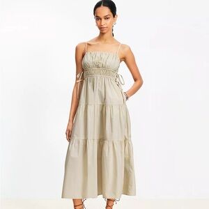 long sleeve shirred maxi dress Long Sleeve Shirred Maxi Dress in Pink